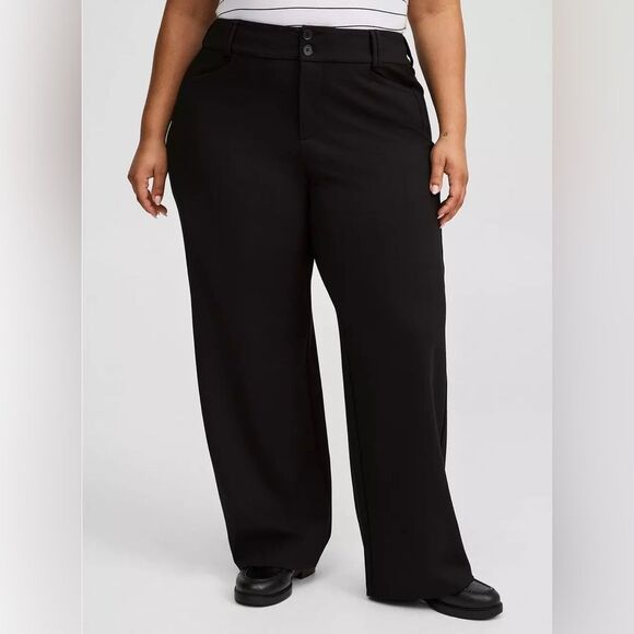Torrid Striped Black Wide Leg Pants High-Rise Flowy Sz 26 - Picture 1 of 7